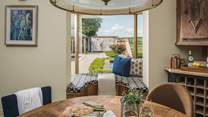 The kitchen and dining area in The Hideaway afford gorgeous views across the Marlborough Downs 
