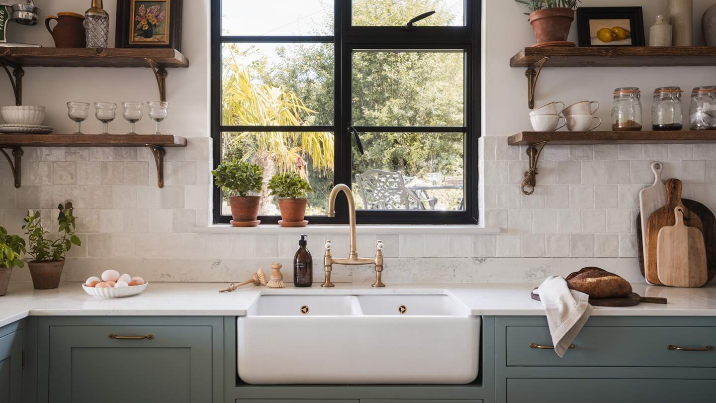 Everything you should need for rustling up fine feasts is on hand in the bespoke, hand-crafted kitchen