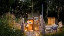 Blissful moments await in the wood-fired hot tub...