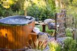 The wood-fired hot tub is simply a dream