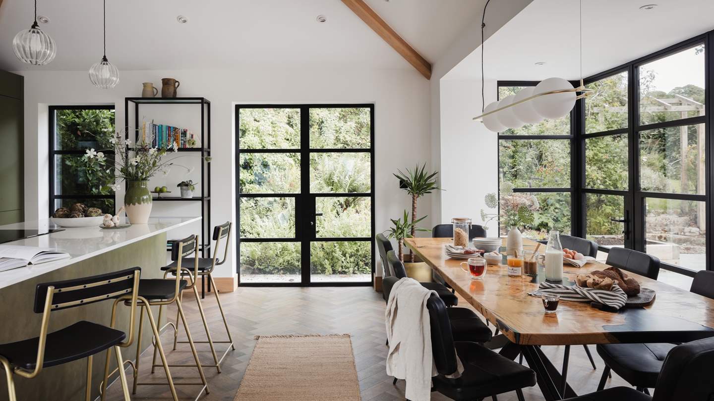 Our modern homestay blends seamlessly into the surrounding trees... 