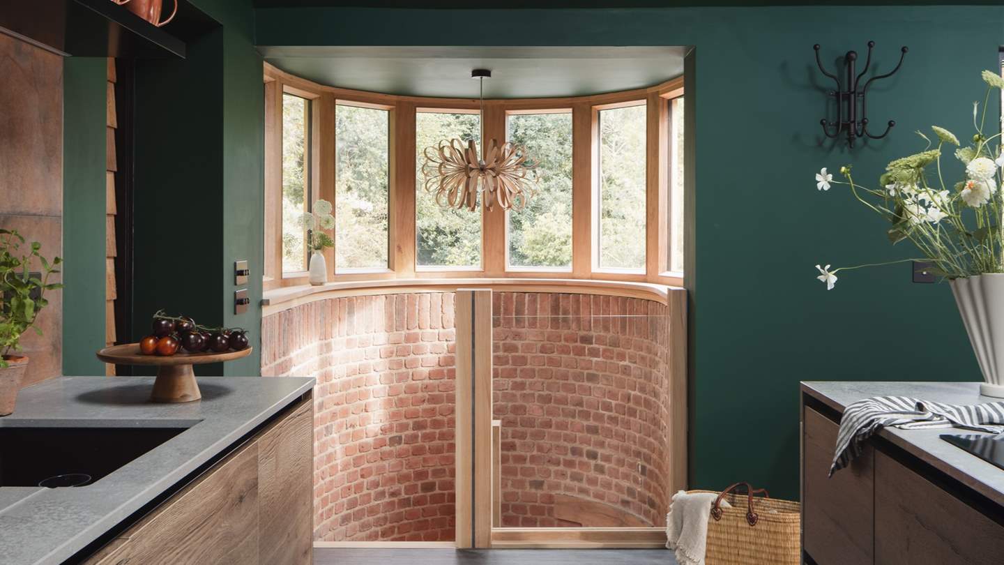 We just adore the red-bricked, turret-style spiral staircase... 