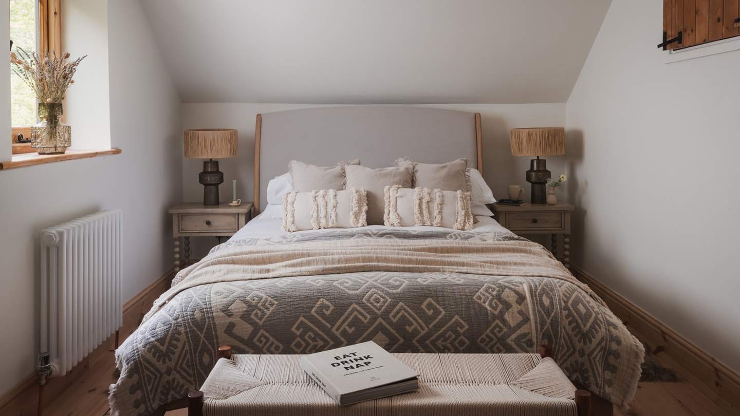 The master bedroom is a rustic sanctuary for the seekers of cosy interiors... 