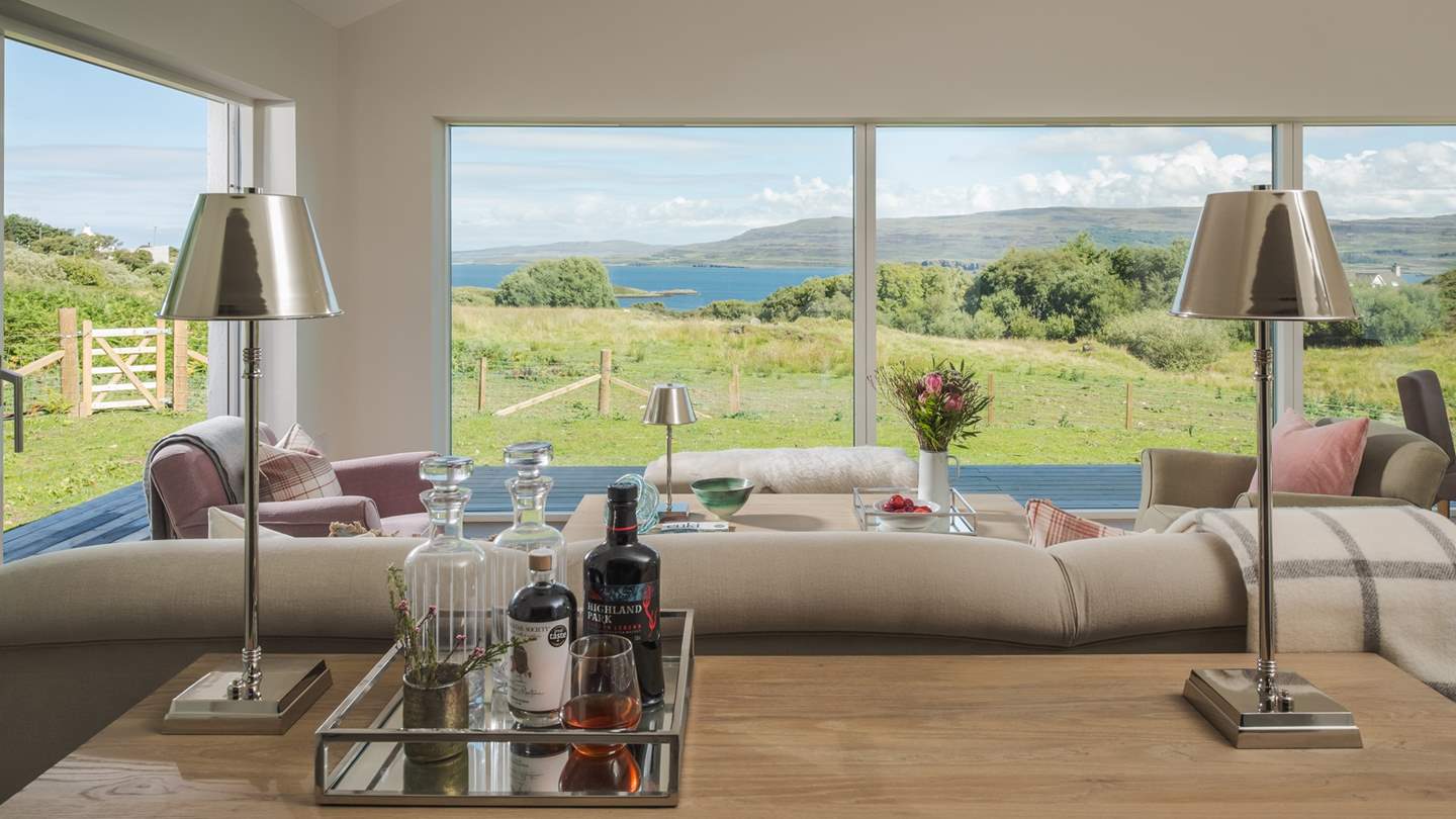 Enjoy the cinematic views from the large, floor-to-ceiling windows of Loch Dunvegan and the landscapes of the Outer Hebrides