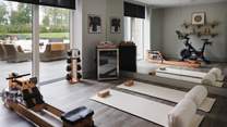 The state-of-the-art home gym is complete with all you could possibly need for your staycation workouts 