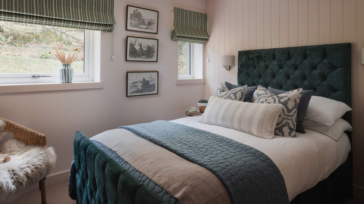 A sweet double, Druimarbin Farmhouse’s fifth bedroom rests on the ground floor for easy access 