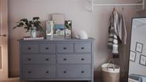 There is also a double chest of drawers and ample hanging space