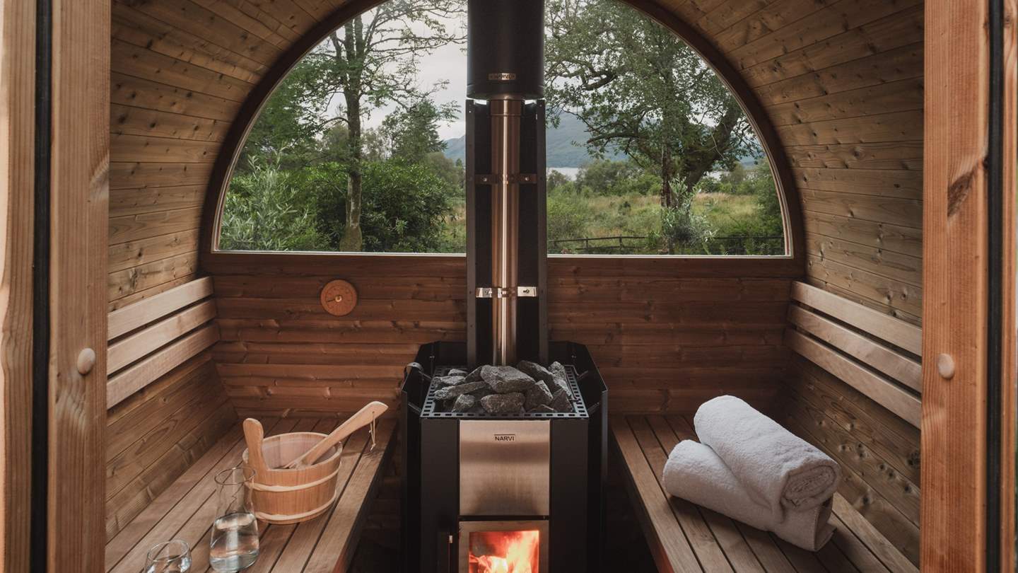 Alternate between soothing heat and refreshing cold therapy amidst tranquil surroundings