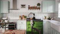 Enjoy the time in preparing a home-cooked supper on the gorgeous green Aga 