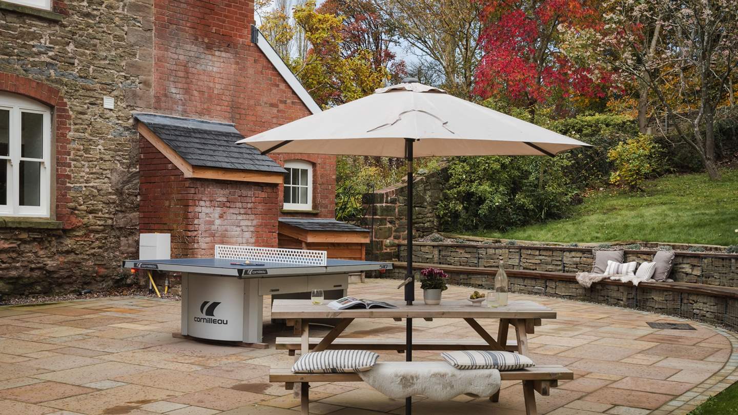 Enjoy a game of table tennis on the patio
