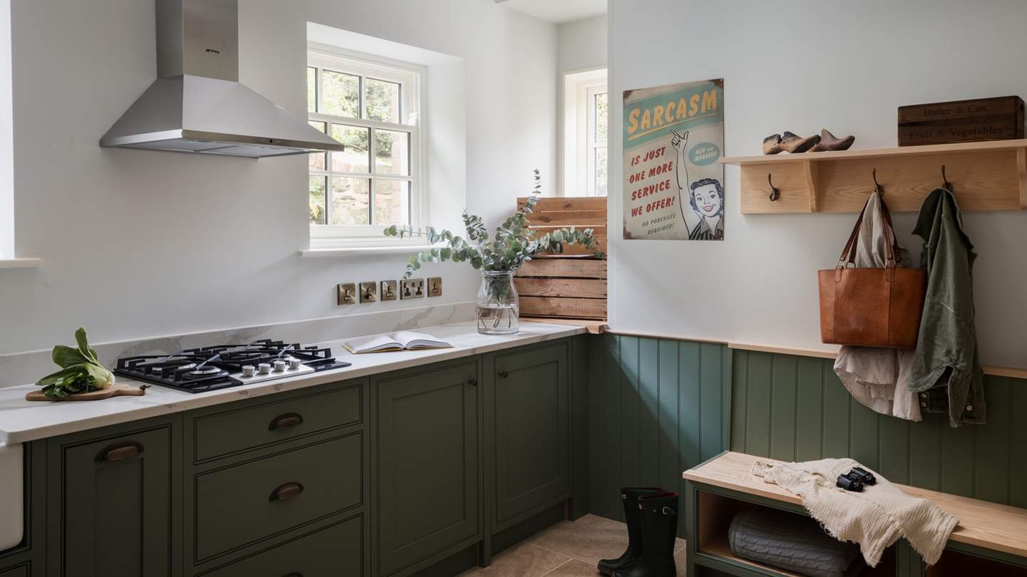 Ensuring that everyone has space to prepare their gourmet fare, a second fully equipped kitchen can be found in the utility and boot room