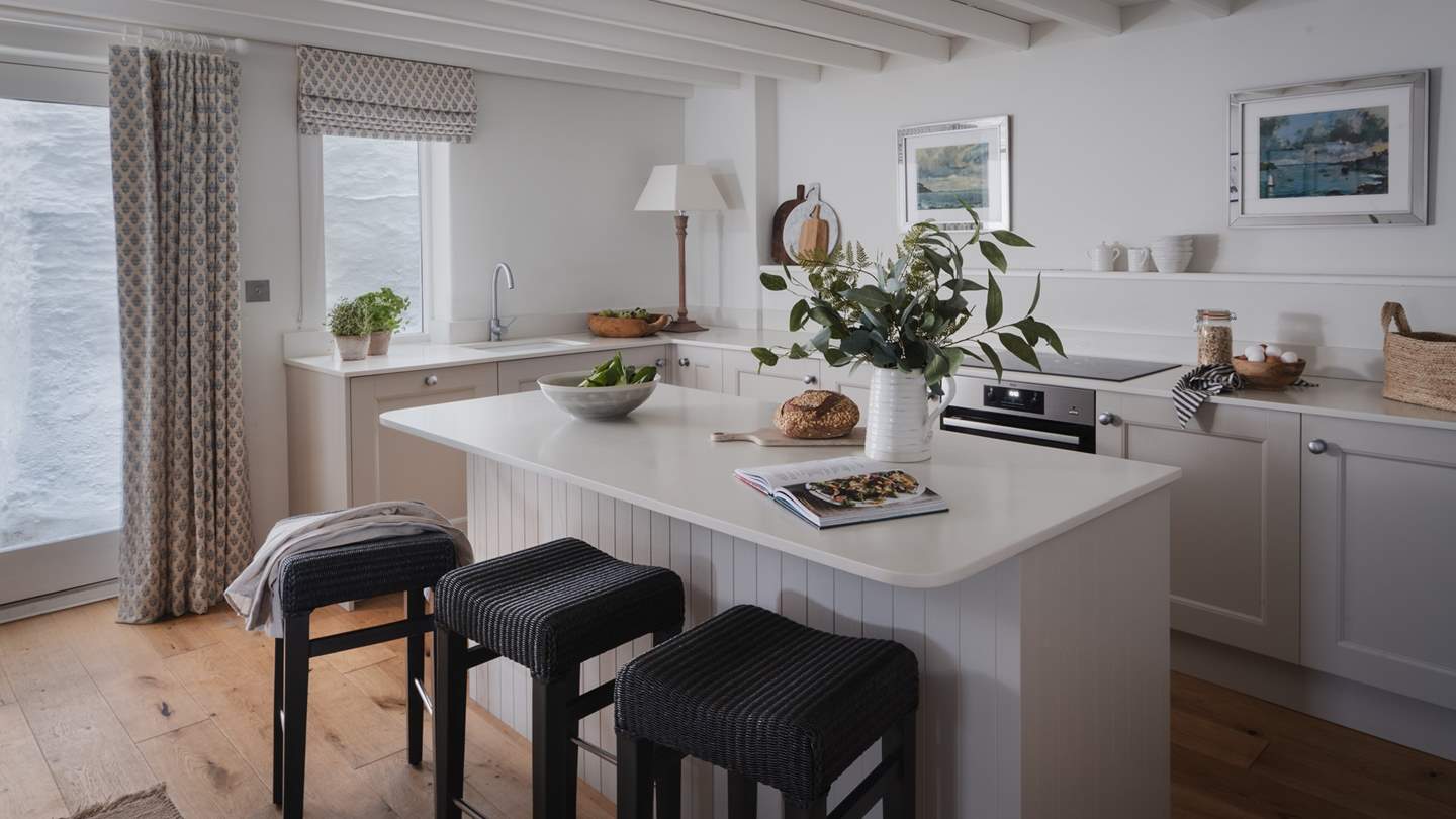 The most idyllic space to craft fare with a glass of something delicious in hand, the kitchen resides on the ground floor 