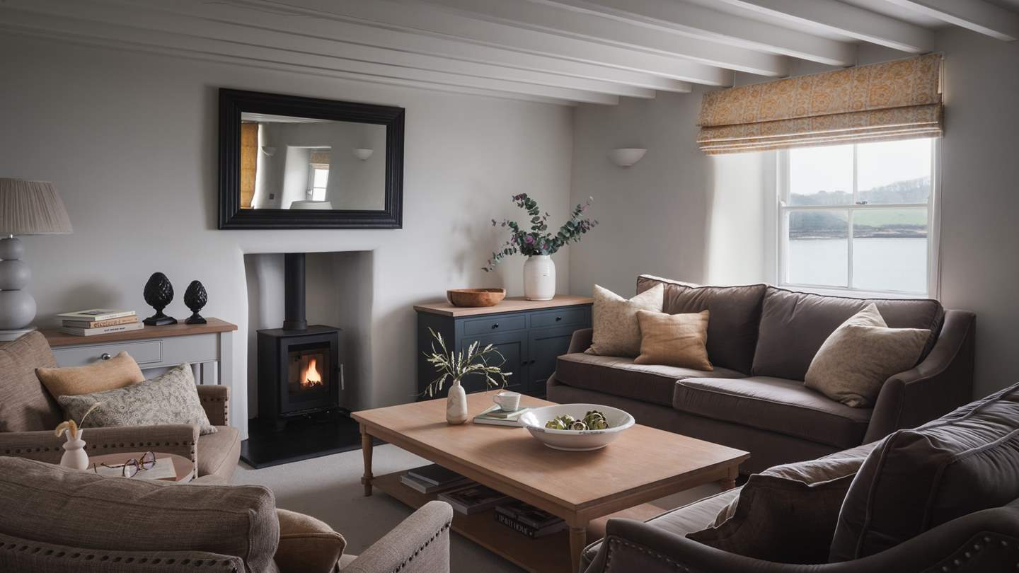 Dreamy fireside moments await in the heavenly living area, adorned with interiors by Neptune 