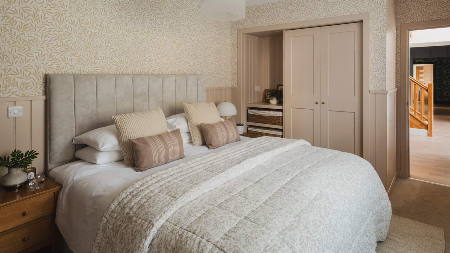 A super-king bed ensures a calming repose...