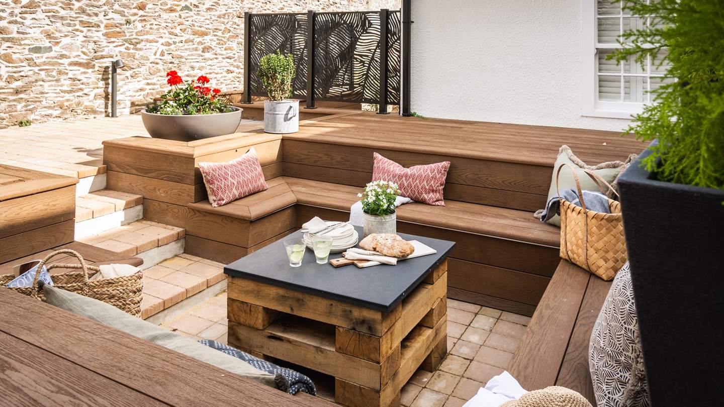 Arina's sunken seated area is perfect for gathering in as twilight descends 