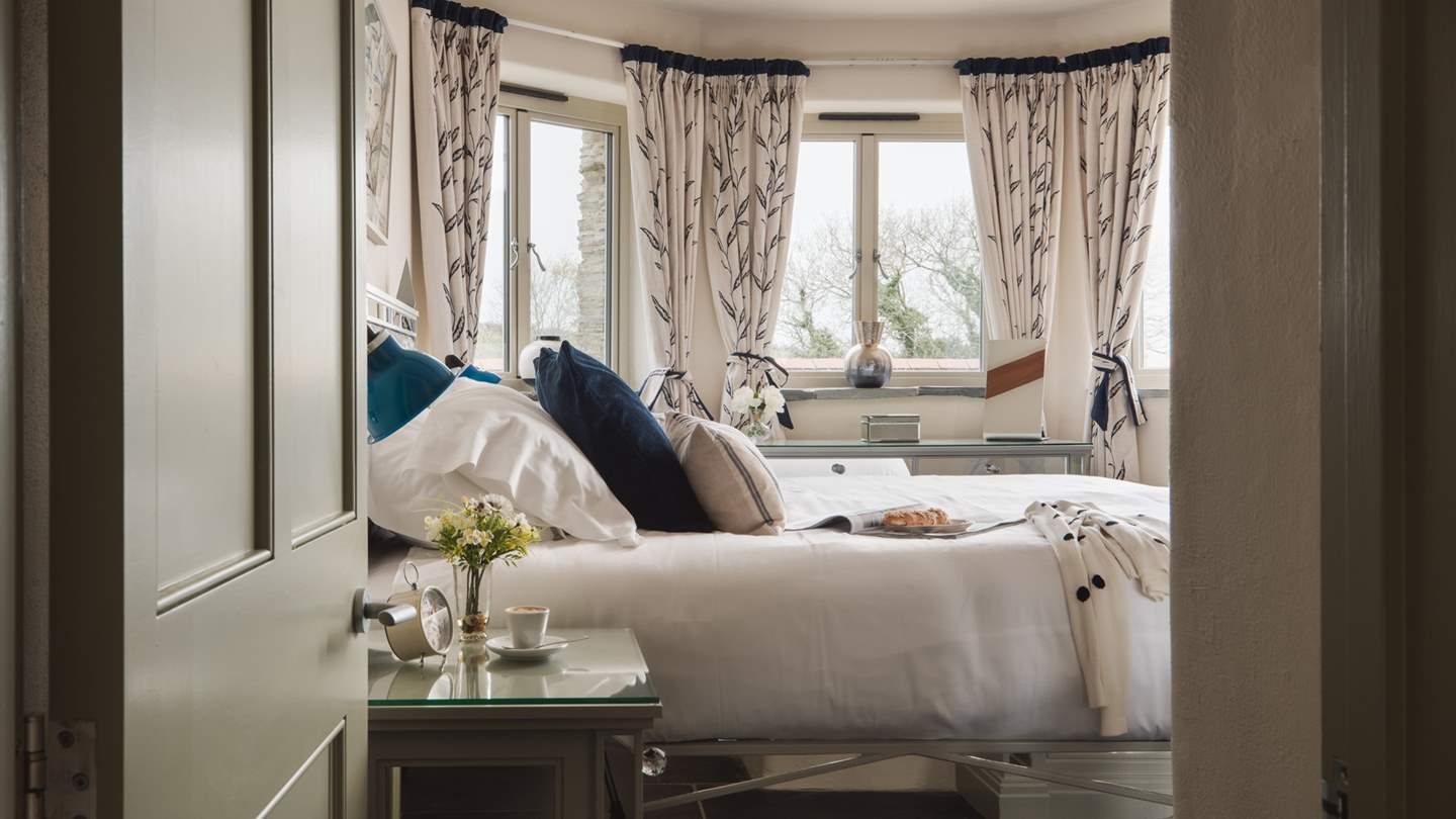 The master bedroom boasts a beautiful super king size bed and an ensuite shower room 