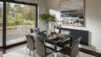 In the warmer months, open the vast glass doors to welcome the balmy Hebridean breeze as you dine with your nearest and dearest
