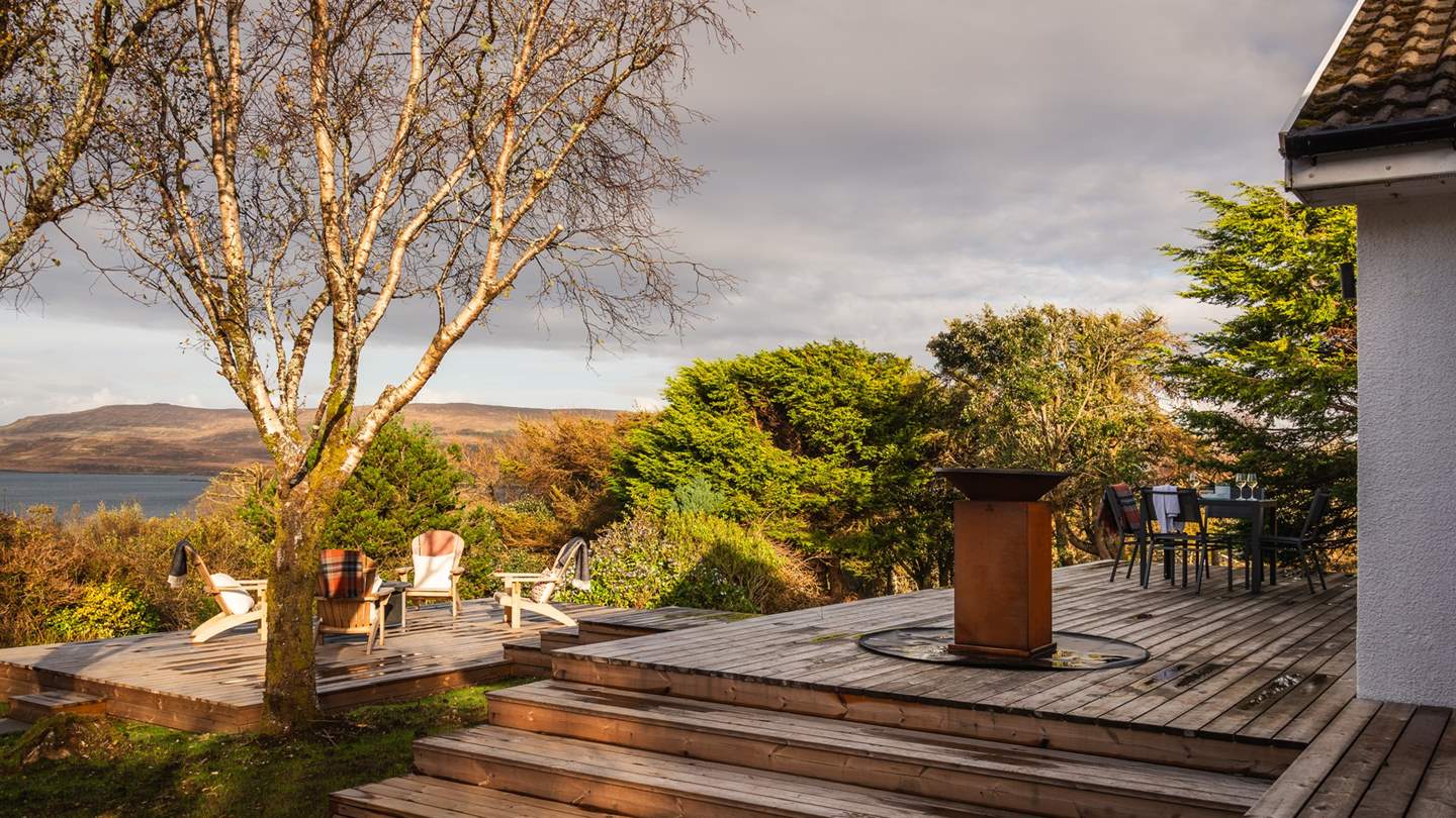 On the upper level, enjoy alfresco meals around the dining table and barbequed feasts from the Danish barbeque