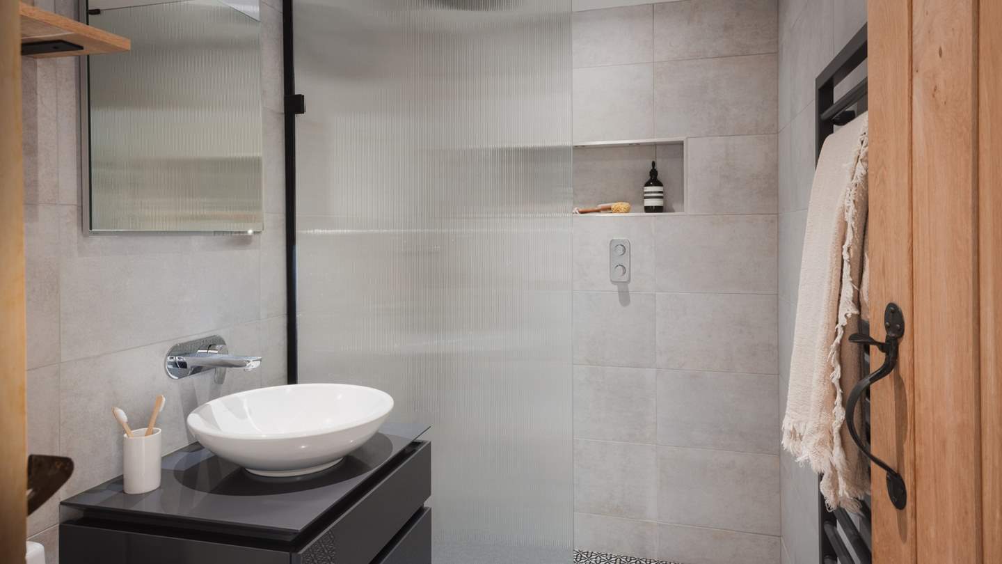 Just next door is the wet room en suite with a walk-in rainfall shower