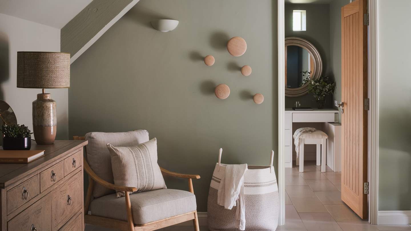 Adorned in soothing shades of sage it exudes tranquillity 