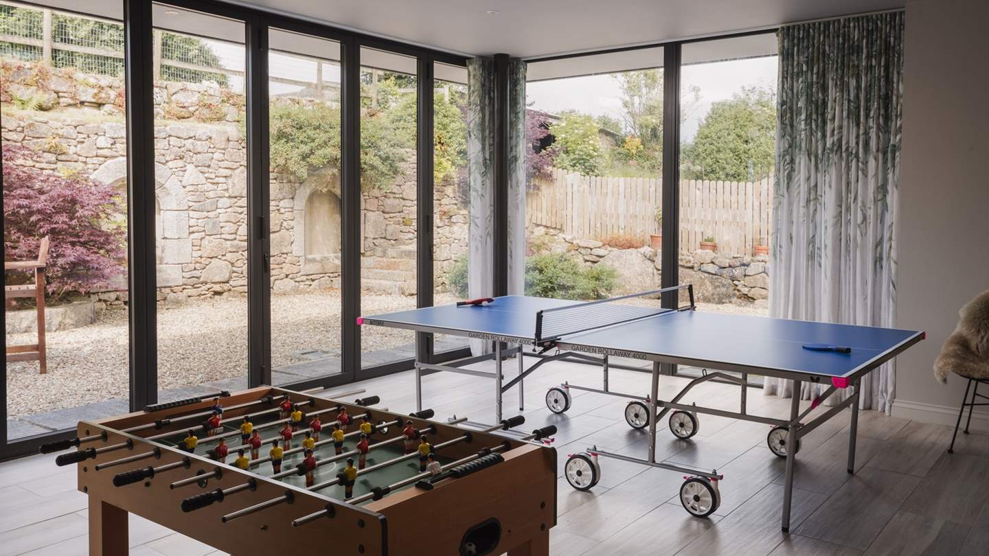 Test your skills around the table-tennis and Football tables