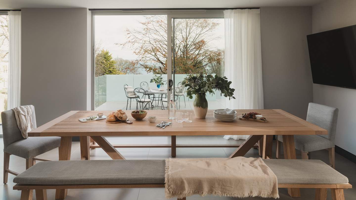 Gather together over leisurely brunches and sumptuous suppers inside