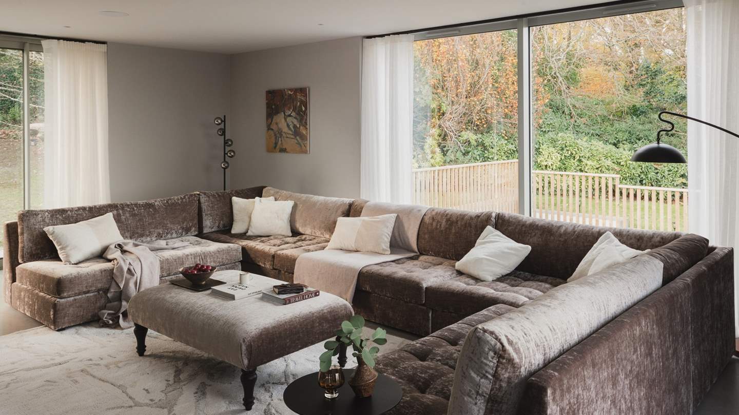 On balmy days, sliding patio doors can be opened for a touch of indoor-outdoor living