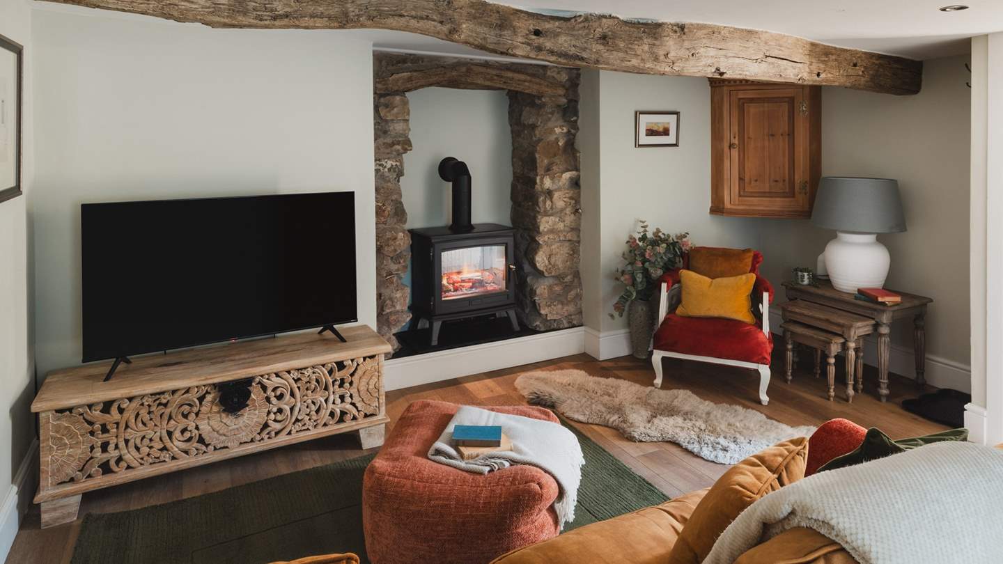 Rustic beams and exposed stone blends beautifully with modern comforts at Wynnook