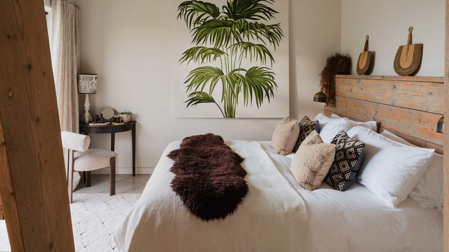 A tranquil space to gather, verdant country scenes and decking await through the expansive glass doors 