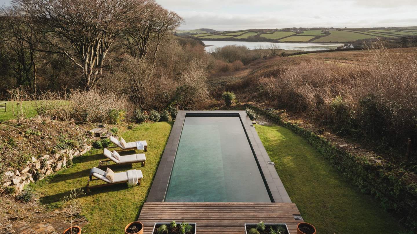 Complete with a heated outdoor swimming pool and tidal views, our dog-friendly homestay offers paradisal escapism 