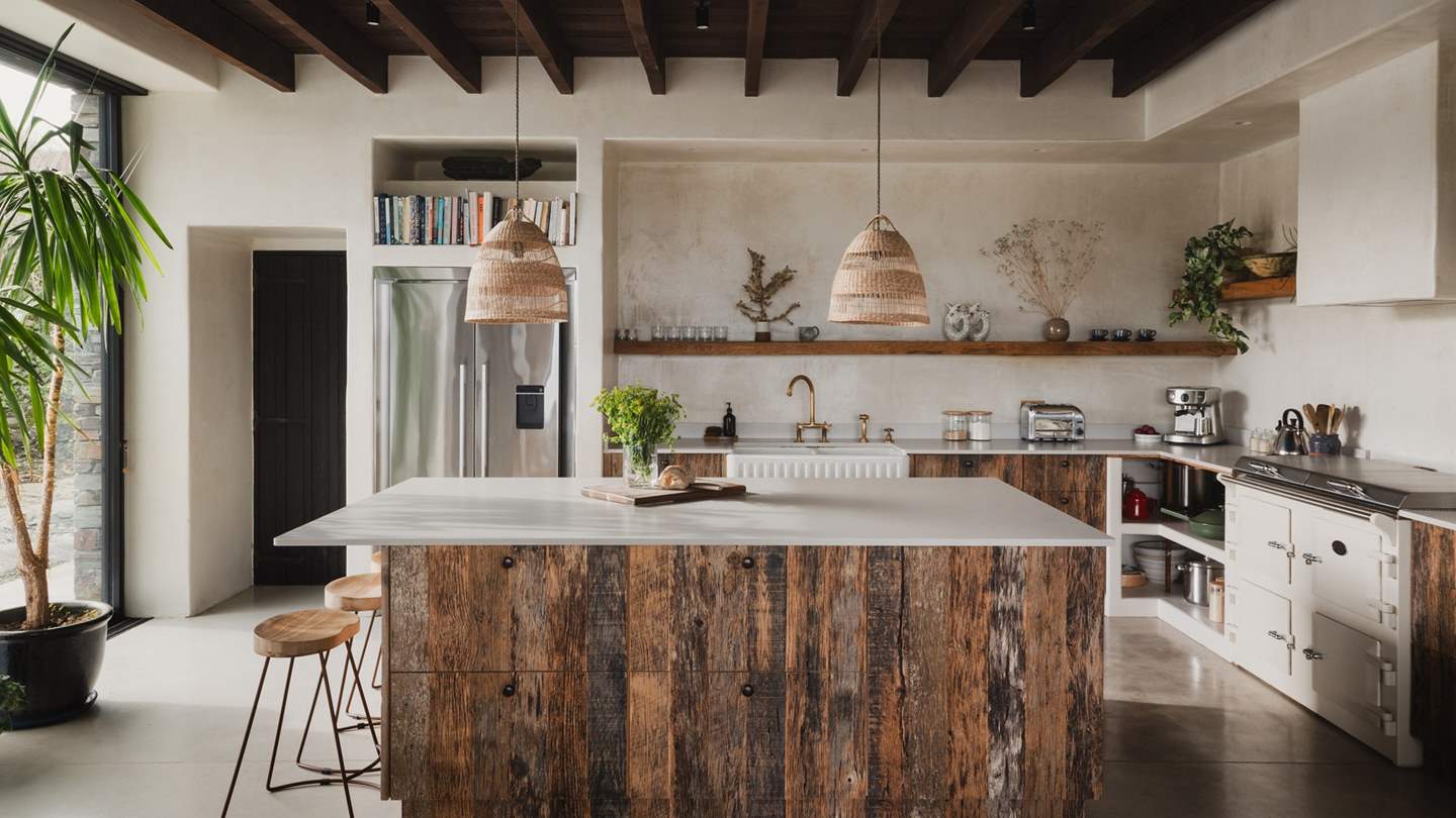 Everything you'll require for dreamy home banquets is on hand in the exquisite kitchen, including an electric Everhot range cooker