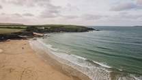 Discover surfing opportunities at nearby Harlyn Bay