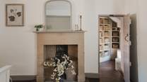 The enchanting feature fireplace is a beautiful addition to this space