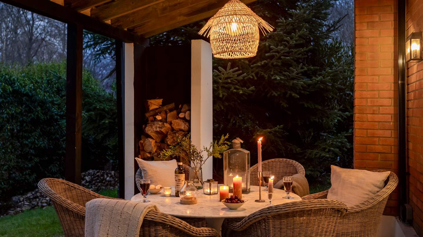 Enjoy conversation into the moonlit hours at Mysa...