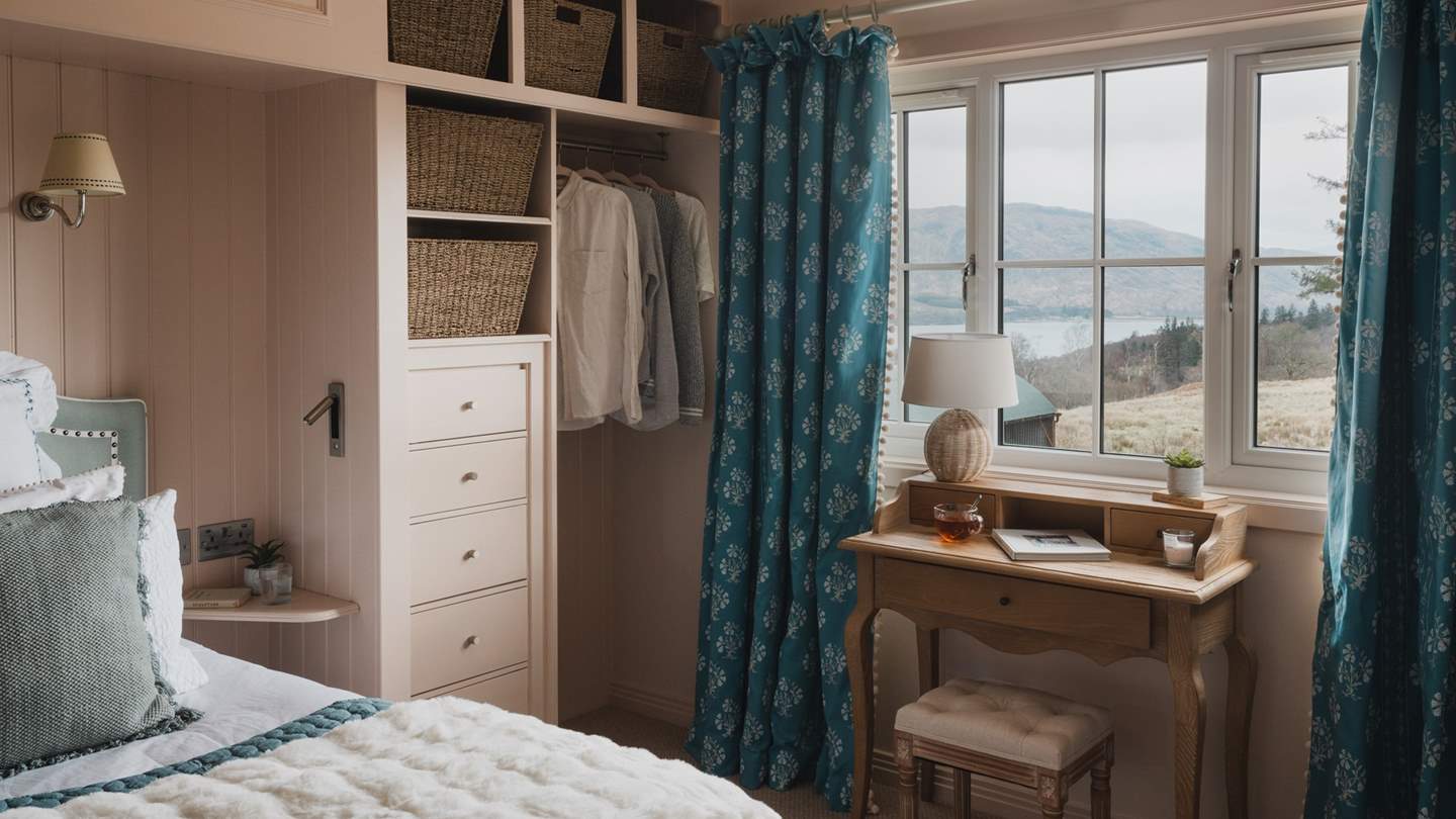 Barneby Gates black out curtains adorn the windows on both sides, and for pampering moments, you'll also find a dressing table