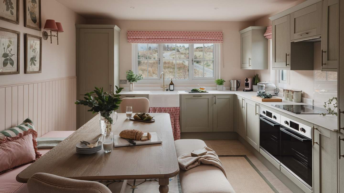Curate culinary masterpieces with your closest kin in the country inspired kitchen and dining space