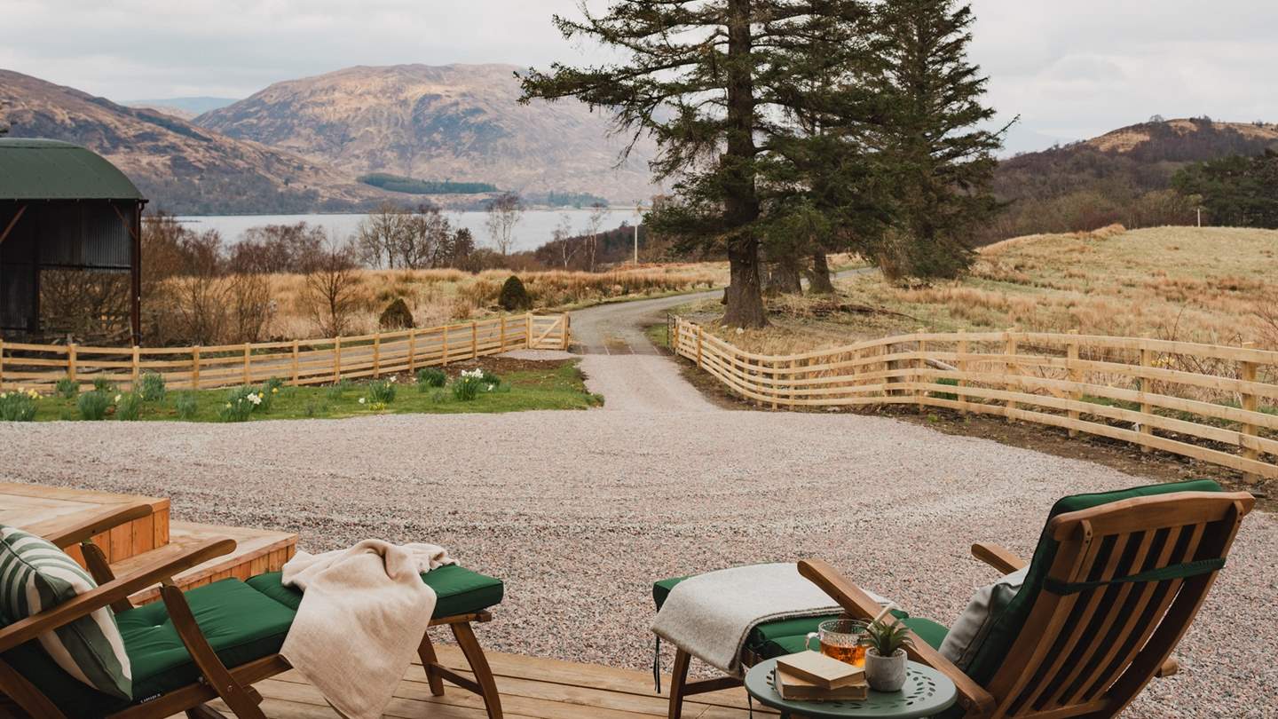 You'll find two sun loungers for basking in the summer sun