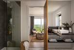 There is also a spacious walk-in shower