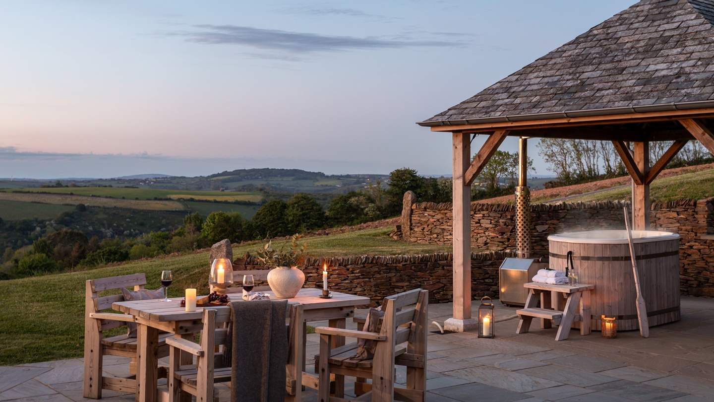 Complete with panoramic views and a wood-fired hot tub - rural romance resides in every season... 