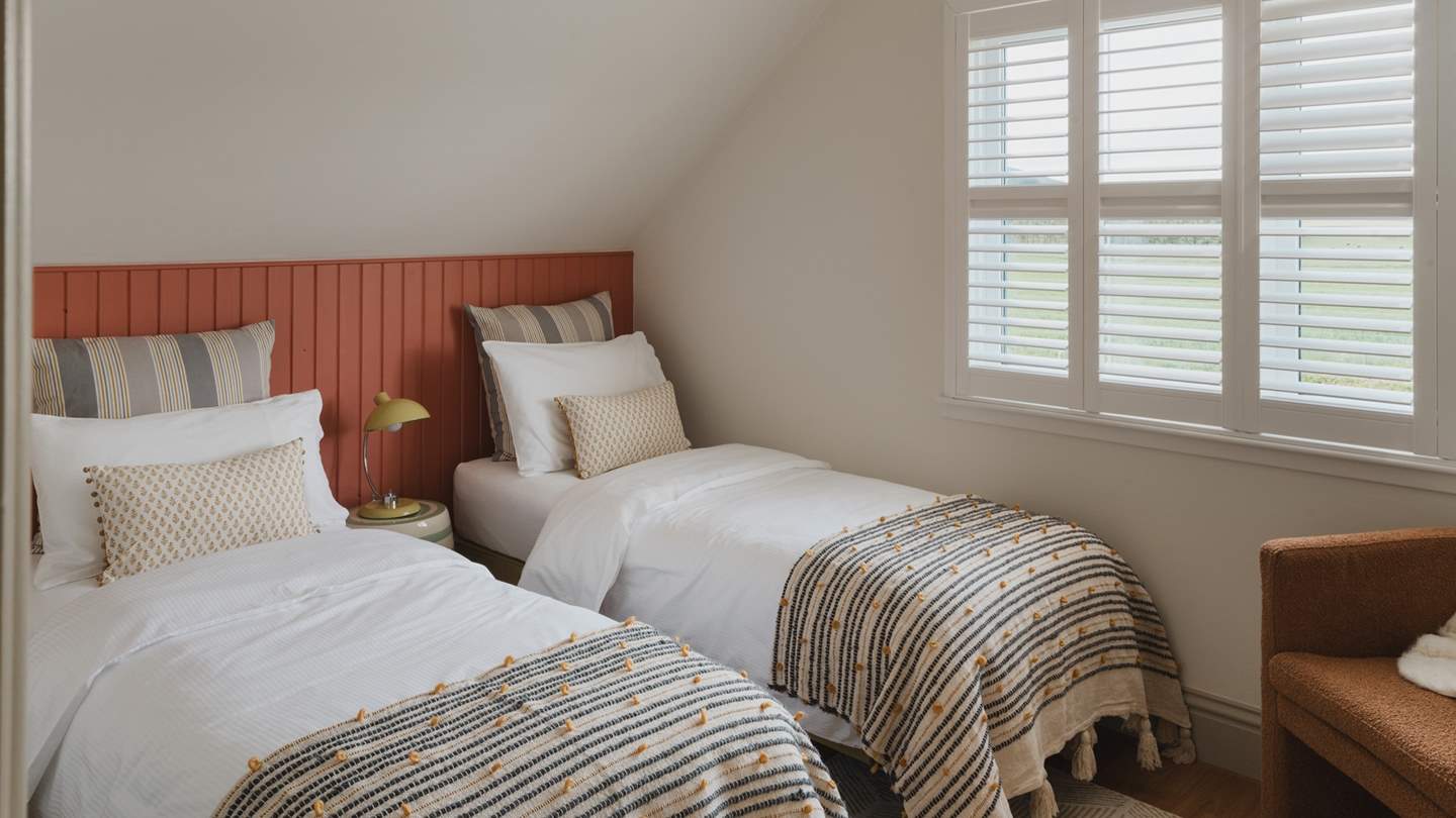 Offering flexible arrangements, the zip-and-link beds with Hpynos mattresses can be arranged as a king or two single beds