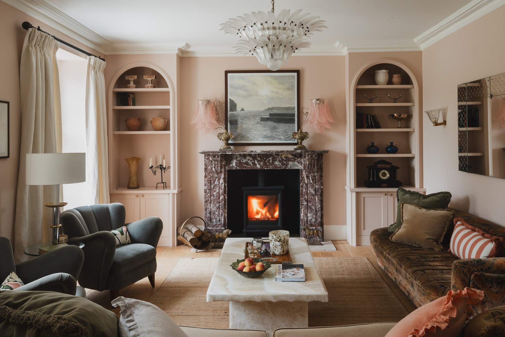 Art deco elegance resides at our country homestay for twelve in Cornwall...