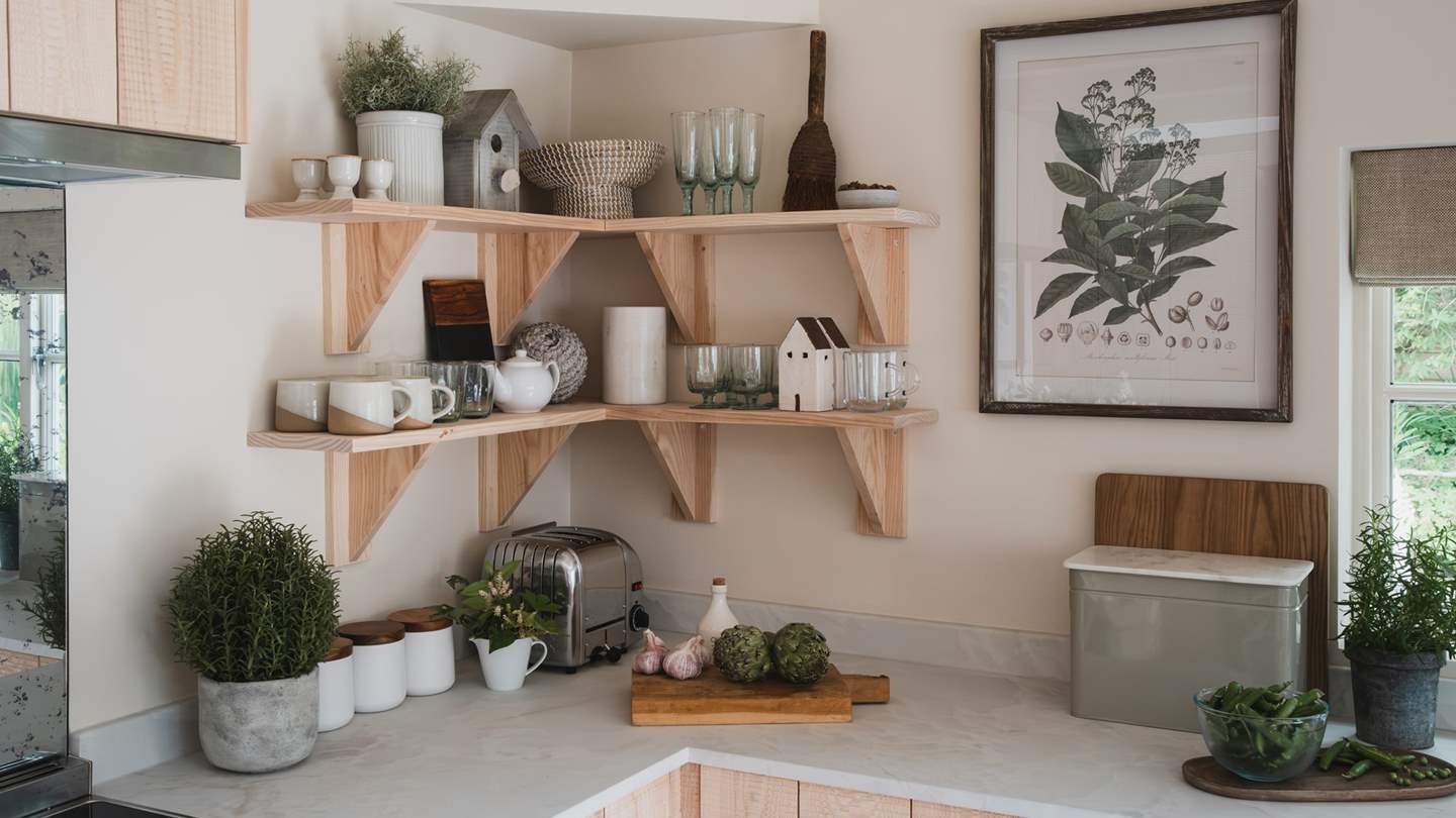 We adore the rustic open shelving at Little Beside 