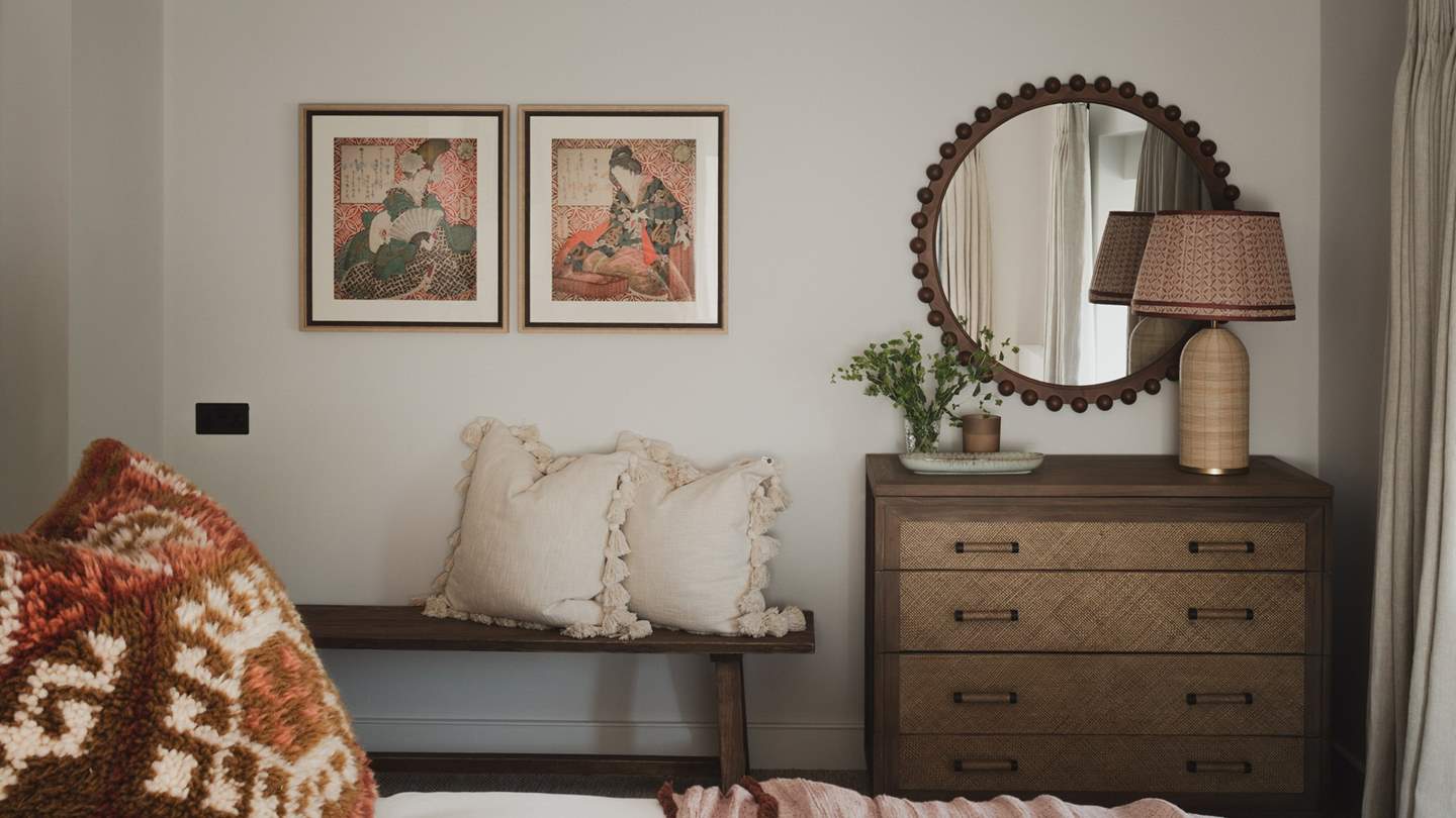 You'll also find a chest of drawers for stowing belongings 