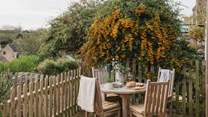 Bask in the the pastoral panoramas whilst alfresco dining