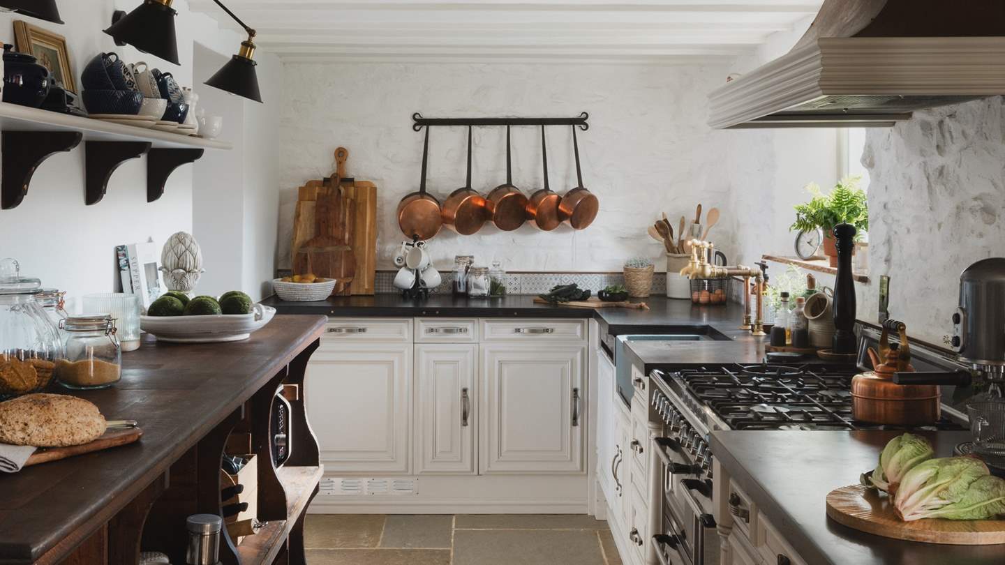 Make use of the abundant worktop space and accoutrements for kitchen creativity