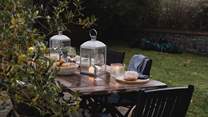 A gas barbecue encourages chargrilled banquets and sunset soirees under a sky painted with lilac and gold