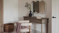 You’ll also find a dressing table for unhurried morning routines