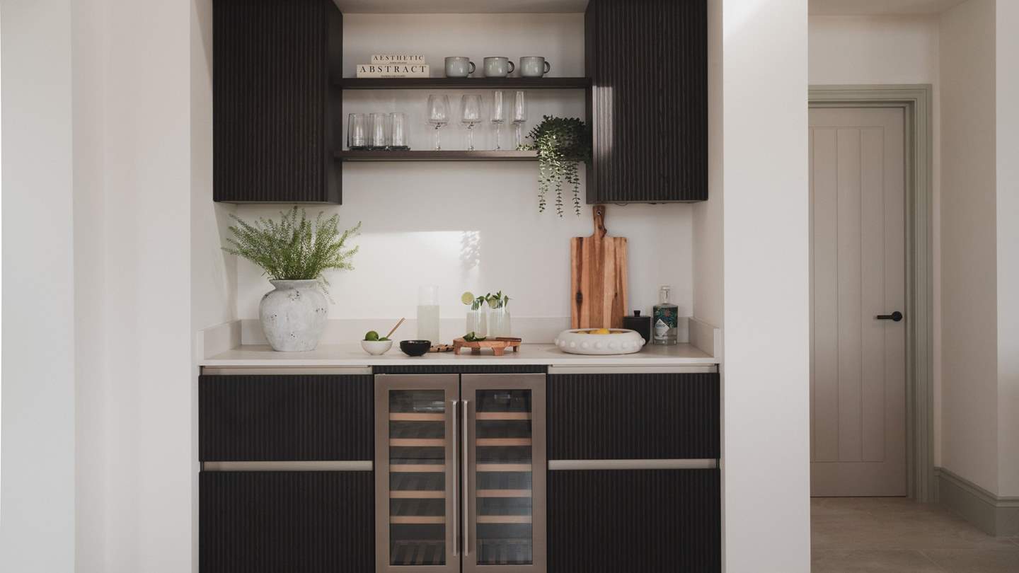 The wine fridge ensures your dinner pairings are kept perfectly chilled