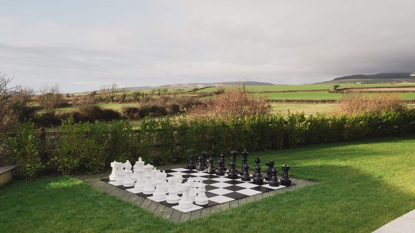 An outdoor chess set is a lovely outdoor addition