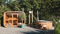 A large wood-fired sauna offers moments of rejuvenating calm